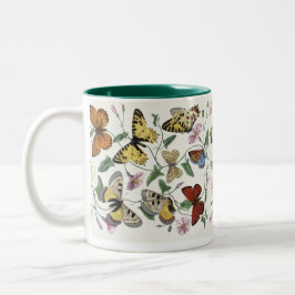 Caneca De Café Em Dois Tons Borboleta Vintage e Mug Gigante de Café Mama