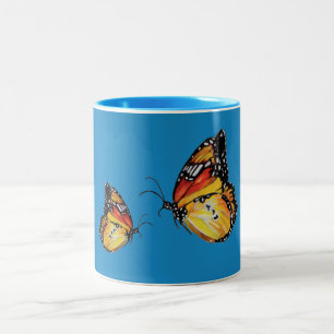 Caneca De Café Em Dois Tons Borboletas Café Mug