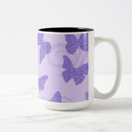 Caneca De Café Em Dois Tons Borboletas Lilac
