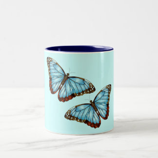 Caneca De Café Em Dois Tons Borboletas selvagens