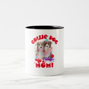Caneca De Café Em Dois Tons Borda Collie Mãe Cachorro Melhor Cachorro Mãe Nunc