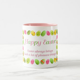 Caneca De Café Em Dois Tons Borda do Ovo de Páscoa - Felz pascoa