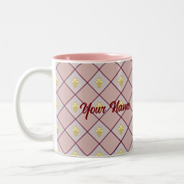 Caneca De Café Em Dois Tons Bordeaux fleur-de-lis cup (Esquerda)
