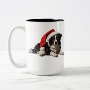 Caneca De Café Em Dois Tons Border Collie Christmas