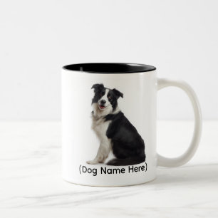 Caneca De Café Em Dois Tons Border Collie Personalizado “Eu Te Possuo”
