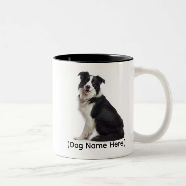 Caneca De Café Em Dois Tons Border Collie Personalizado “Eu Te Possuo” (Direita)