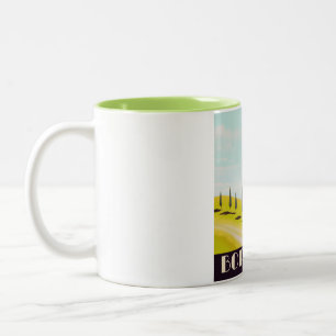 Caneca De Café Em Dois Tons Bordéus, poster de viagens francês do estilo Vinta