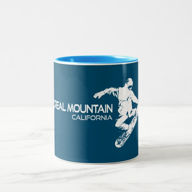 Caneca De Café Em Dois Tons Boreal Mountain California Snowboarder (Centro)