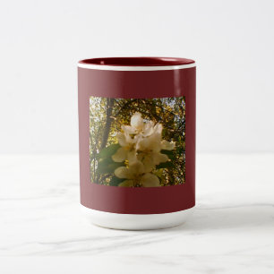 Caneca De Café Em Dois Tons Borgonha Apple floresce design