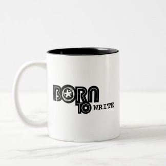 Caneca De Café Em Dois Tons Born to Write - mug