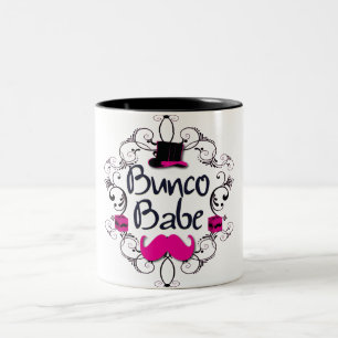 Caneca De Café Em Dois Tons Borracho de Bunco com chapéu alto cor-de-rosa e o