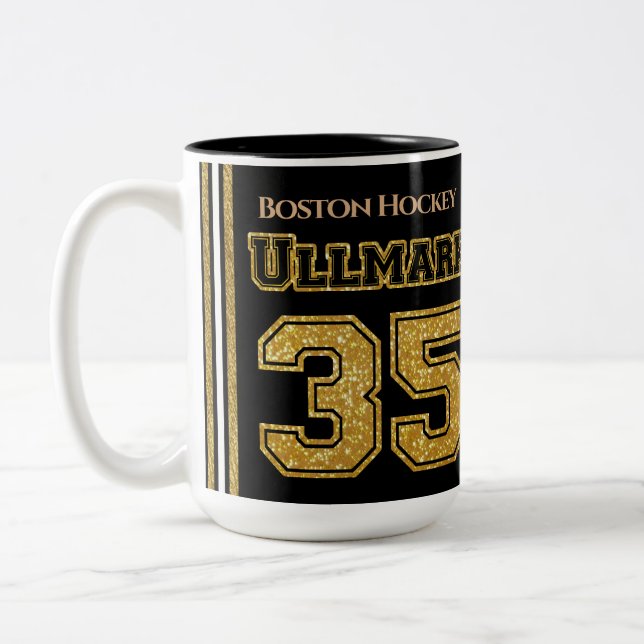 Caneca De Café Em Dois Tons Boston Hockey Ullmark 35 (Esquerda)