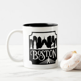 Caneca De Café Em Dois Tons Boston Skyline
