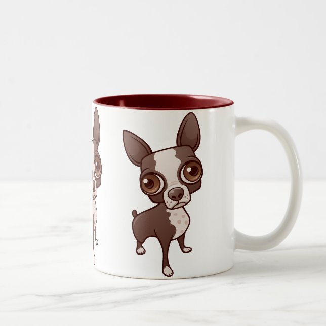 Caneca De Café Em Dois Tons Boston Terrier Mug (Direita)