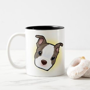Caneca De Café Em Dois Tons Boston Terrier Puppy