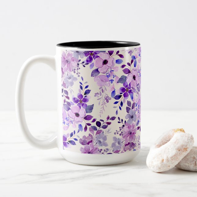 Caneca De Café Em Dois Tons Botânica Puro Encantadora (Com Donut)