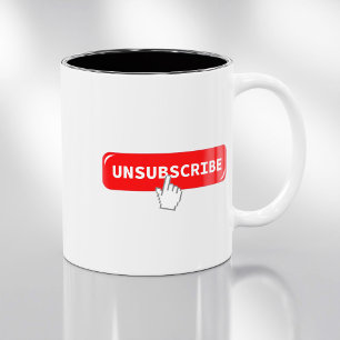 Caneca De Café Em Dois Tons Botão de Cancelamento de Assinatura - Coffee Mug 