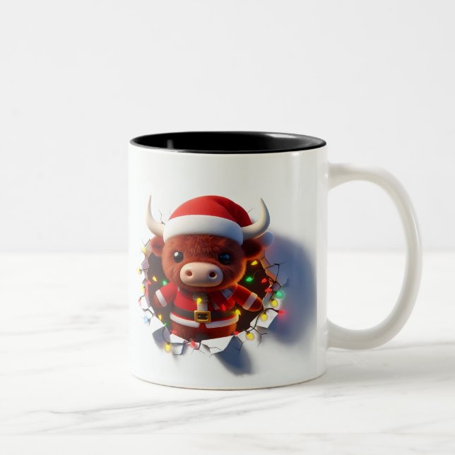 Caneca De Café Em Dois Tons Both Side 3D Christmas | Merry Christmas Mug (Direita)