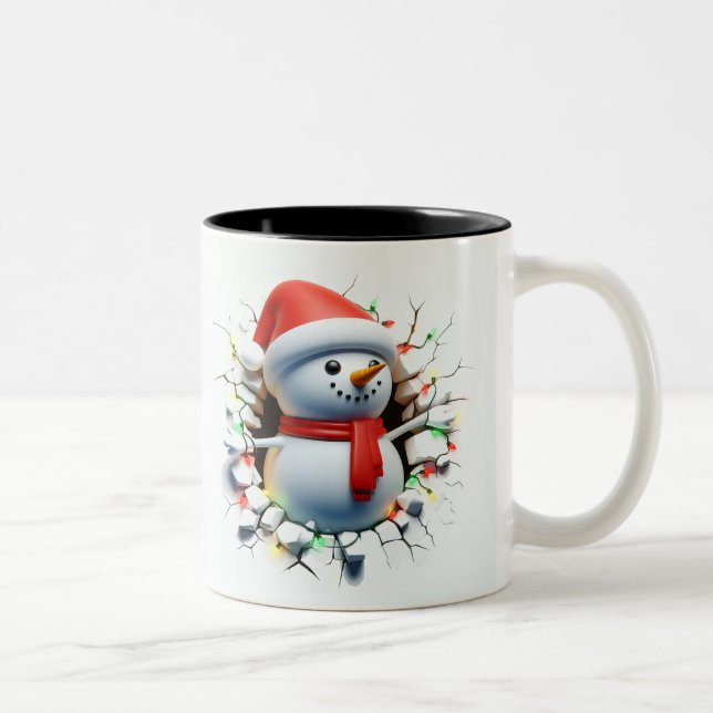Caneca De Café Em Dois Tons Both Side 3D Christmas | Merry Christmas Mug (Direita)