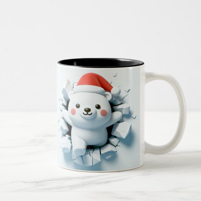 Caneca De Café Em Dois Tons Both Side 3D Christmas | Merry Christmas Mug (Direita)