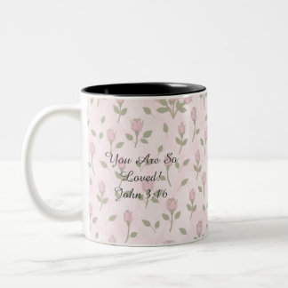 Caneca De Café Em Dois Tons Botões de Rosa Rosa