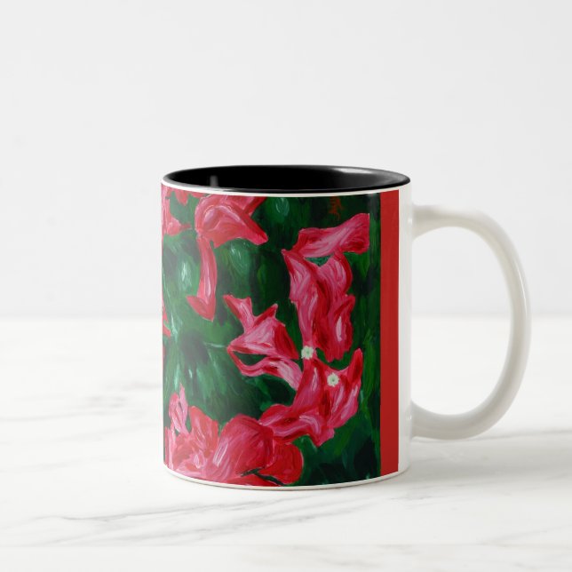 Caneca De Café Em Dois Tons Bougainvilleas - uma ode à natureza, Mug (Direita)