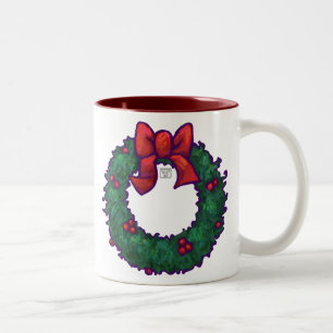 Caneca De Café Em Dois Tons Boughs de Holly