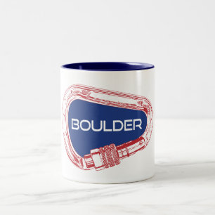 Caneca De Café Em Dois Tons Boulder Colorado Subindo Carabiner
