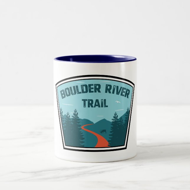 Caneca De Café Em Dois Tons Boulder River Trail Washington (Centro)