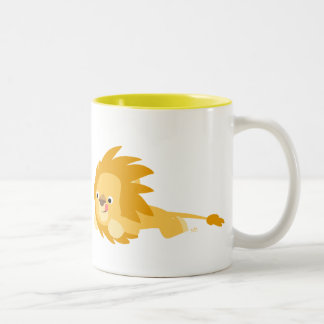 Caneca De Café Em Dois Tons Bouncy Cartoon Lion Mug