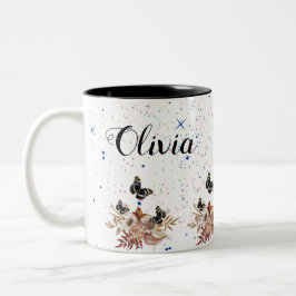 Caneca De Café Em Dois Tons Bouquet floral blooming garden