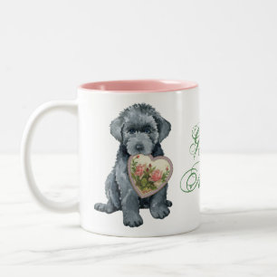 Caneca De Café Em Dois Tons Bouvier des Flandres Heart Mãe Café De Dois Tonela