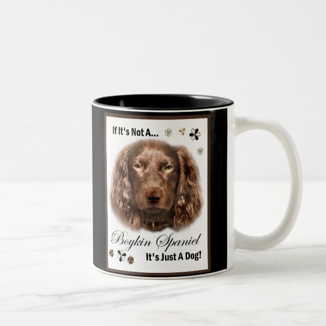 Caneca De Café Em Dois Tons Boykin Spaniel Art Gifts (Direita)
