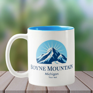 Caneca De Café Em Dois Tons Boyne Mountain Michigan ski souvenir vacation