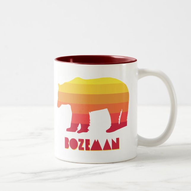 Caneca De Café Em Dois Tons Bozeman Montana Rainbow Bear (Direita)