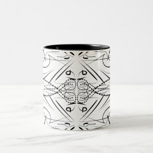 Caneca De Café Em Dois Tons Branca-branca-escura-artística