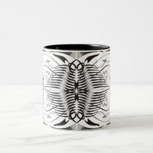Caneca De Café Em Dois Tons Branca-branca-escura-artística