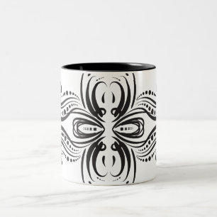 Caneca De Café Em Dois Tons Branca-branca-escura-artística