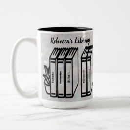 Caneca De Café Em Dois Tons Branco da Biblioteca de Títulos Personalizados