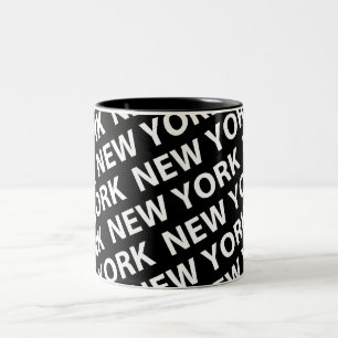 Caneca De Café Em Dois Tons Branco do teste padrão de New York