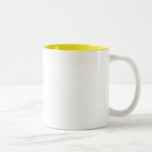 Caneca De Café Em Dois Tons Branco e Amarelo