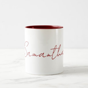 Caneca De Café Em Dois Tons Branco vermelho moderno e profissional