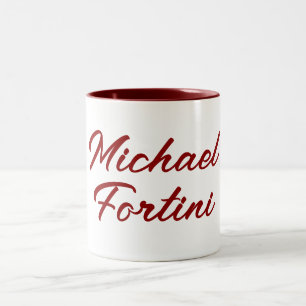Caneca De Café Em Dois Tons Branco vermelho moderno e profissional