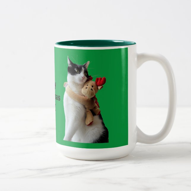 Caneca De Café Em Dois Tons Brancos e Negros Brancos e Brinquedos de Natal par (Direita)