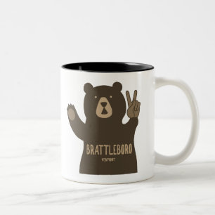 Caneca De Café Em Dois Tons Brattleboro Vermont Urso da Paz