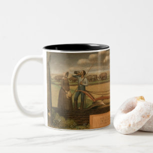 Caneca De Café Em Dois Tons Breaking the Prairie, 1939 por Grant Wood