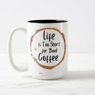 Caneca De Café Em Dois Tons Breve antes dos Boos: Marrom moderno "A vida é mui