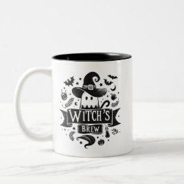 Caneca De Café Em Dois Tons Brew da bruxa- Halloween