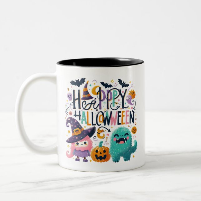 Caneca De Café Em Dois Tons Brew da bruxa- Halloween (Esquerda)