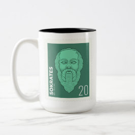 Caneca De Café Em Dois Tons Briefmarke Sokrates -  